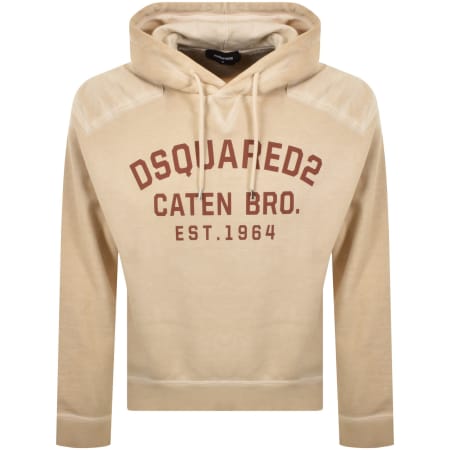 DSQUARED2 Cipro Fit Pullover Hoodie Beige | Mainline Menswear DSQUARED2 Cipro Fit Pullover Hoodie Beige | Mainline Menswear